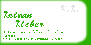 kalman kleber business card
